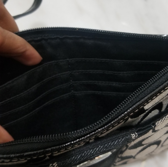 Coach Black Logo Wristlet Zipper Pouch - Picture 5 of 6